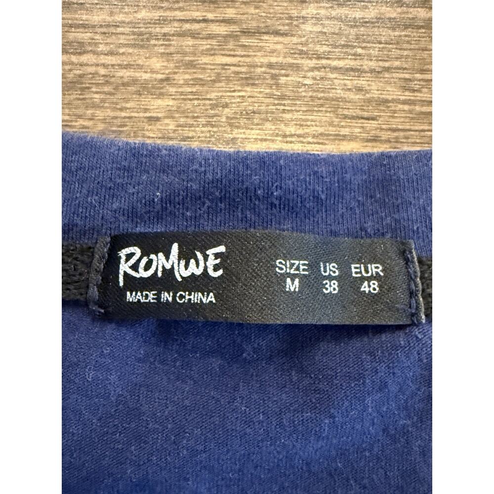 ROMWE Mens Navy Social Skills Making New Friends Graphic T-Shirt Size M MEDIUM - Picture 5 of 8